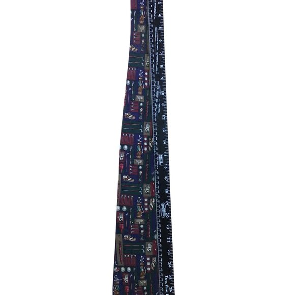 Alynn Mens Multi Golf Pattern Silk Necktie Creative American Design Made In USA - Picture 7 of 8